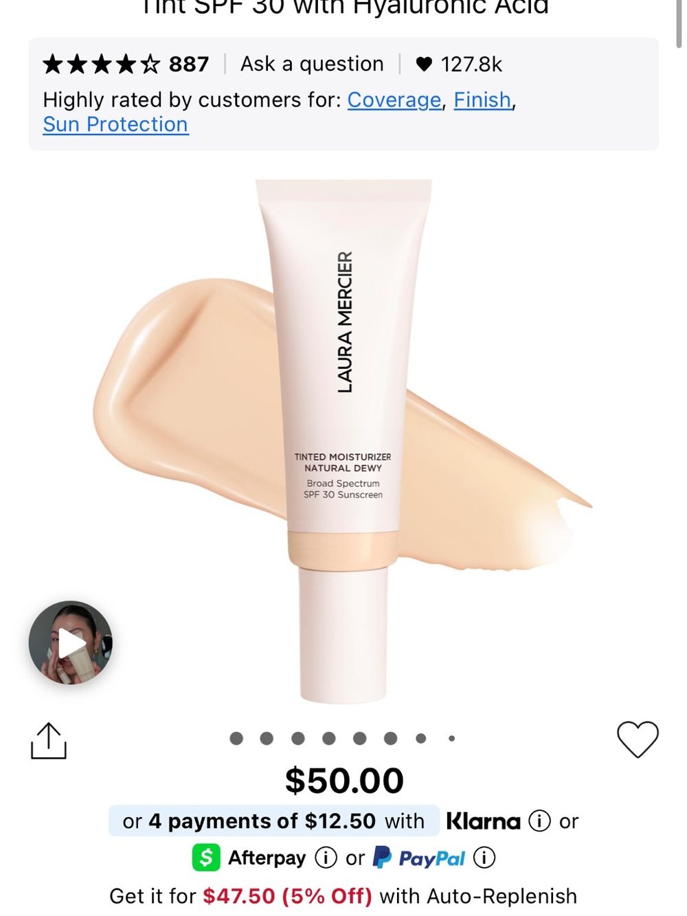 Laura Mercier Tinted SPF 0N- Natural Dewy (Beige)